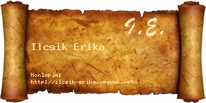 Ilcsik Erika névjegykártya
